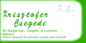 krisztofer csegedi business card